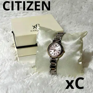 CITIZEN 시티즌 xC 에코드라이브 전파 시계 핑크 골드 데이트