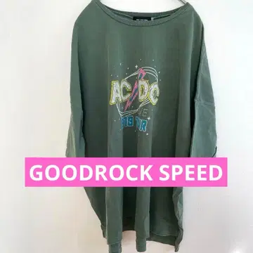 GOOD ROCK SPEED 빅 티셔츠 ACDC 그린 프리 사이즈