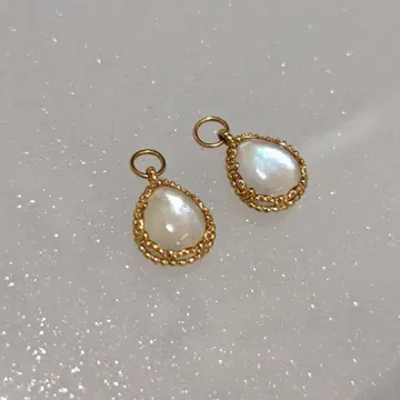 agete K10 멀티 스톤 귀걸이 참