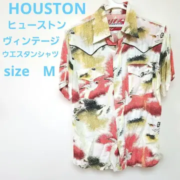 휴스턴 HOUSTON 빈티지 일본풍 패턴 반팔 셔츠 M