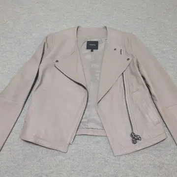 theory 노카라 라이더 자켓 램 가죽 양가죽 베이지 S