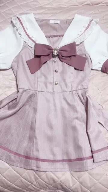 리즈리사 세일러 카라 셋업 핑크 반팔 LIZ LISA