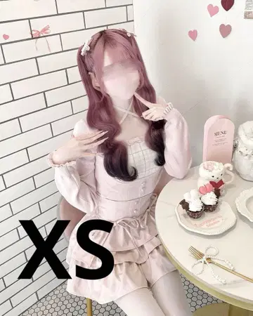 허니뮤우 체크 크로스 앙상블 상의