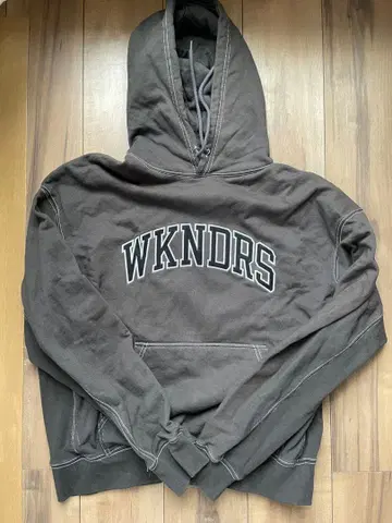 프릭스스토어 WKNDRS 후드티 M 다크 그레이 스티치 가공