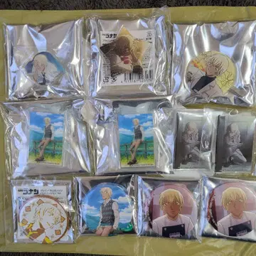 명탐정 코난 캔뱃지 아크릴 클립 아무로 후루야 버본 TOMS