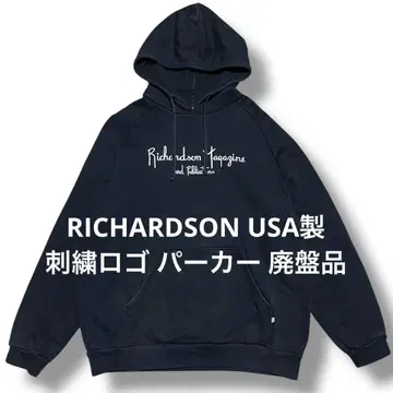 richardson USA제 자수 로고 후드티 단종품 리차드슨 블랙