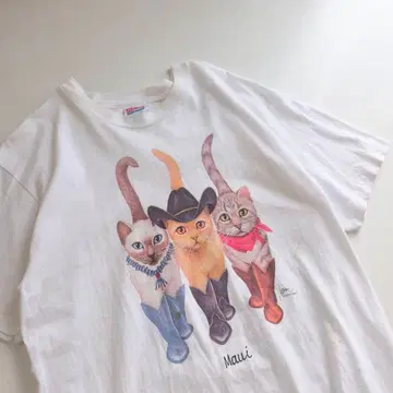 USA제 빈티지 아이묭 고양이 T셔츠 Bob Harrison M