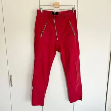 CABANE de ZUCCa 지퍼 팬츠 레드 그런지