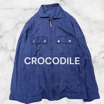 CROCODILE 크로커다일 지퍼 블루종 M 블루 시어서커