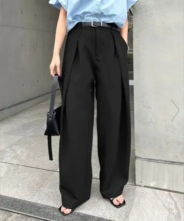 [ andme ] 트윈 딥 턱 코쿤 팬츠