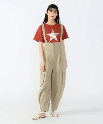 BEAMS HEART 서스펜더 포함 배럴 카고 팬츠