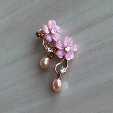 k10 진주와 꽃 귀걸이