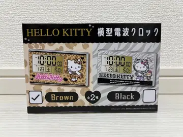 [미개봉 새상품] 헬로키티 가로형 전파 시계 Brown