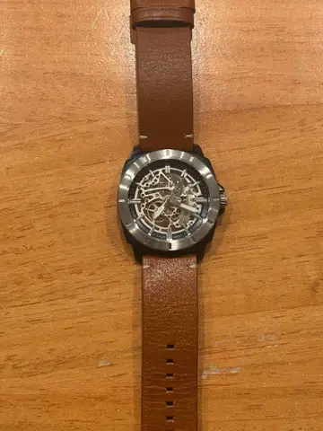 새상품급 FOSSIL 손목시계 BQ2427 자동 와인딩 스켈레톤 블루