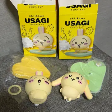 토끼투성이 피규어 늘어진 귀 천사의 고리 세트