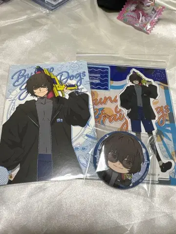 문호 스트레이독스 다자이 오사무 캔뱃지 아크릴 스탠드 엽서 세트