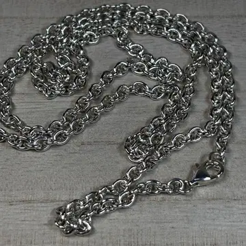 약 75cm 초롱 실버 925 아즈키 체인 롱 목걸이