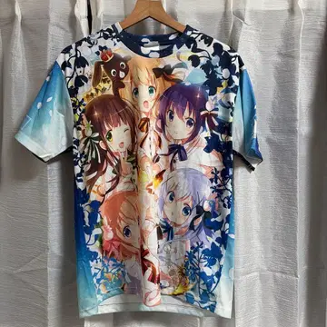 주문토끼 주문은 토끼입니까? 풀그래픽 T셔츠 만화타임키라라전