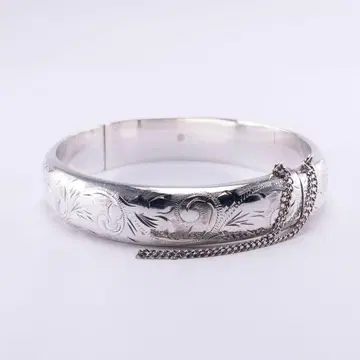 영국제 60s 빈티지 실버 925 스크롤 조각 뱅글