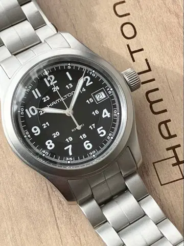 해밀턴 손목시계 카키 H682011 쿼츠 메탈 블레스 38미리