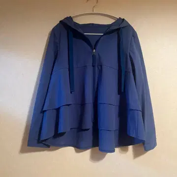 노아제 후드 부착 레이어드 자켓 네이비 새상품급