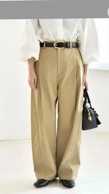 quaranciel: [세탁기 사용 가능] 코쿤 와이드 치노 팬츠