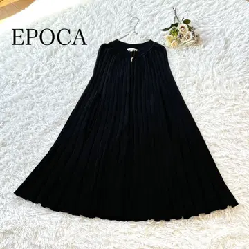 EPOCA 플리츠 케이프 지퍼 니트 40 L 루즈핏 블랙