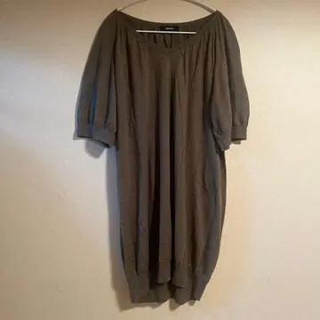 ZUCCa / 주카 튜닉 원피스 브라운 V넥 얇은 소재 니트 느낌