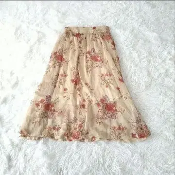 아카이브 ARCHIVES 꽃무늬 시어 플레어 스커트 M 성숙 큐트