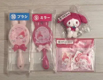 마이멜로디 50주년 기념 복권 브러쉬, 거울, 마스코트, 스티커 세트