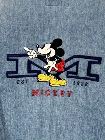 미키 마우스 리그 시리즈 빈티지 데님 셔츠