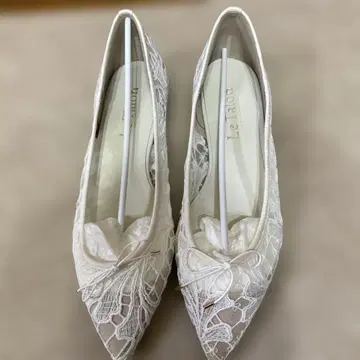 Le Talon 화이트 레이스 플랫슈즈