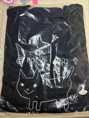 요네즈켄시 공상 고양이 T셔츠 블랙 L 사이즈