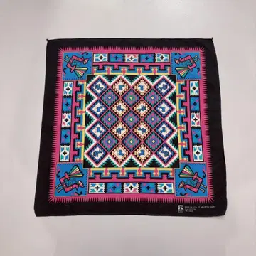 80s 빈티지 반다나 네이티브 무늬 기하학 USA제 Paris사