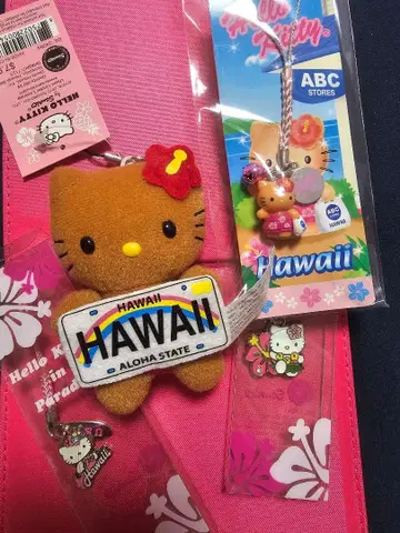 하와이 한정판 헬로키티 스트랩 4세트