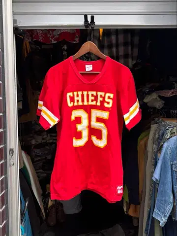 80s USA제 RawlingsCHIEFS 풋볼 T셔츠 넘버 35 L