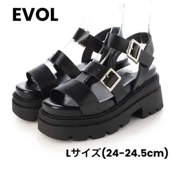 정가 반값 이하 EVOL 통굽 벨트 샌들 블랙