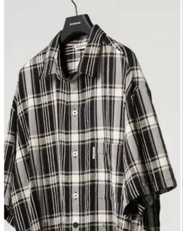 쿠티 자카드 체크 셔츠 L