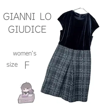 [잔니 루오디스] 플레어 원피스 절개 체크 벨로아 느낌