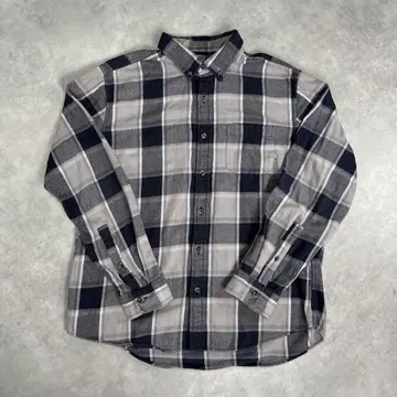 에디 바우어 코튼 플란넬 셔츠 L 체크 무늬 플란넬 셔츠 구제 의류