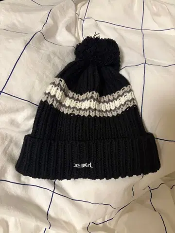X-girl 니트 모자 폼폼 보더 인기 완판 컬러