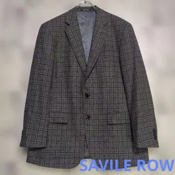 SAVILE ROW 울 캐시미어 체크 무늬 테일러드 자켓