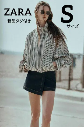 ZARA 체크 무늬 봄버 자켓 S 사이즈