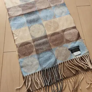 필견 고급 100% 캐시미어 체크 머플러 스코틀랜드제