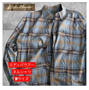 에디바우어 체크 무늬 긴팔 셔츠 M