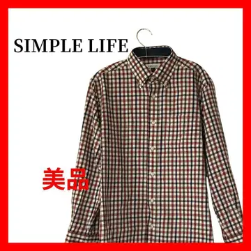 심플 라이프 체크 셔츠 L 긴팔 버튼 다운 캐주얼 B2110
