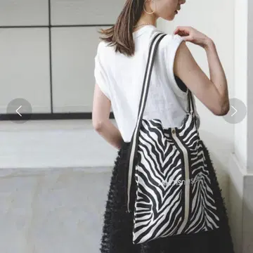 미사용 새상품 NOBLE N.Jam 에누잼 캔버스 스몰백 제브라