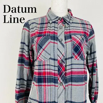 데이터 라인 Datum Line 셔츠 원피스 체크 무늬 0378B