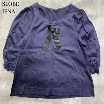 슬로브 이에나 [ M ] 블라우스 퍼프 슬리브 스쿱넥 리본 셔링