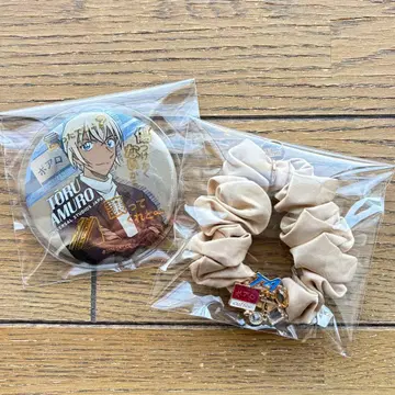 명탐정 코난 2026 USJ 유니버셜 아무로 토오루 캔뱃지 머리끈 세트